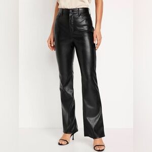 Old Navy High-Waisted Faux-Leather Flare Pants